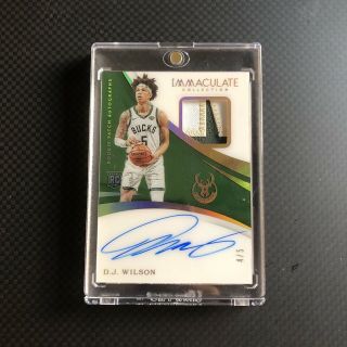 2017 - 18 Immaculate Acetate Jersey Number D.  J.  Wilson Rc Patch Auto 4/5