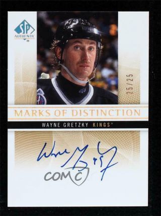 2012 - 13 Sp Authentic Marks Of Distinction 25/25 Md - Wg Wayne Gretzky Auto Card