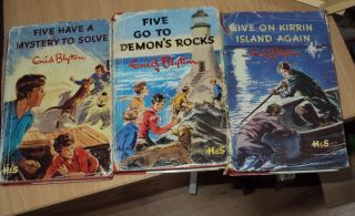 Three Vintage Enid Blyton Famous Five Books - Hb Dustjackets
