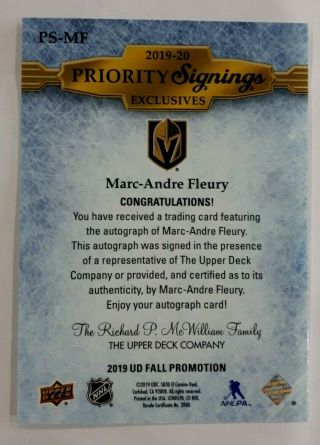 19 - 20 PARKHURST,  MARC - ANDRE FLEURY,  PRIORITY SIGNINGS EXCLUSIVES,  FALL EXPO 4/5 2