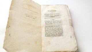 Rare Antique Early 1800 Italian Travel Book.  Handmade.  Prof.  Tenore 1832