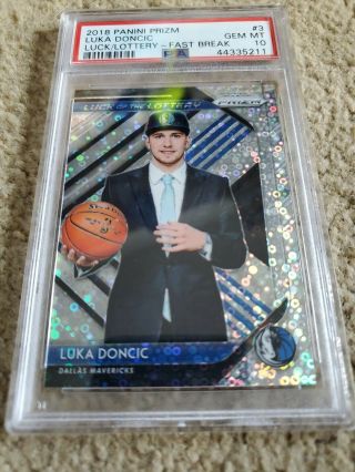 Psa 10 Luka Doncic 2018 Panini Prizm Luck Of The Lottery Fast Break Rookie Psa10
