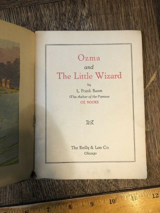Ozma And The Little Wizard By L.  Frank Baum 1932 Copyright 3
