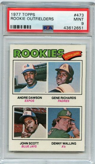 1977 Topps 473 Andre Dawson Rookie Baseball Card (rc),  Expos,  Hof,  Psa 9