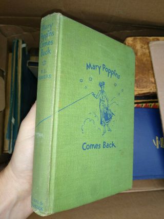 Vintage 1935 1st Ed " Mary Poppins Comes Back " By P.  L.  Travers Raynal Hitchcoc Hc
