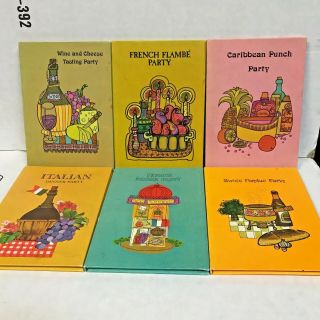 6 Vintage 1971 Buzza Cook Books International Party Series French Italian Swiss