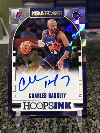 2018 - 19 Hoops Ink Charles Barkley Rare Autograph On Card Auto Refractor Sp Suns