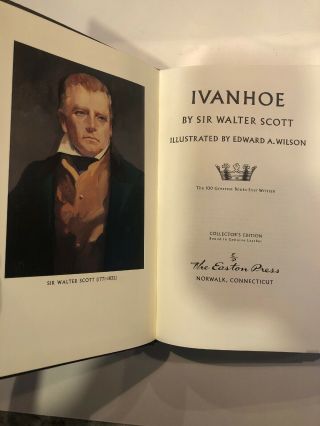 Easton Press Leather Bound Gold Gilt Ivanhoe By Sir Walter Scott HC Book 3
