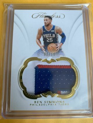2018 - 19 Flawless Ben Simmons 76ers Gold Game Patch 02/10