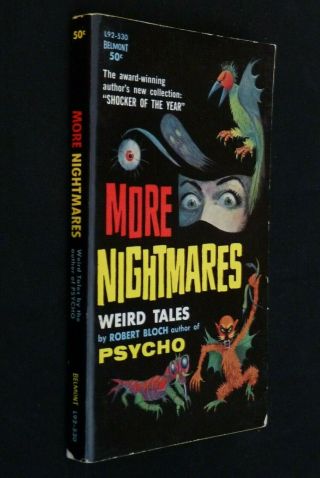 More Nightmares,  Weird Tales By Robert Bloch,  1962,  Vintage Belmont Paperback Vg