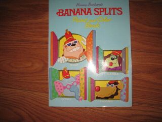 Vintage Hanna - Barbera ' s Banana Splits Paint and Color Book Whitman 1970 2