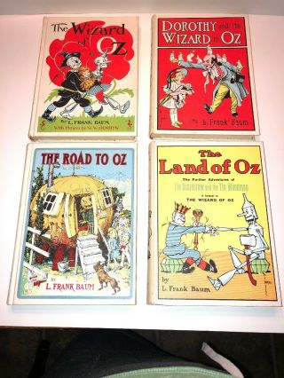 4 Antique/Vintage Wizard of Oz Books L.  Frank Baum Illustrated. 2