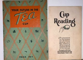 Collectible,  Books,  2,  Vintage,  Fortune Telling,  Tea Leaf / Cup Reading,  Lipton,  Salada