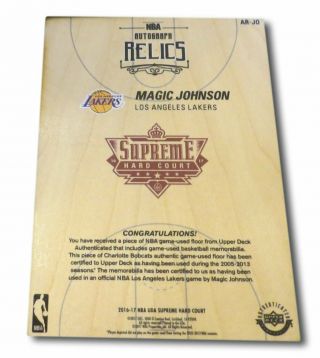 Magic Johnson Signed Autographed Game Floor 16 - 17 Supreme Hardcourt Lakers UDA 3
