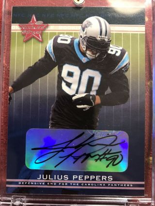 Julius Peppers Carolina Panthers 2002 Leaf Rookie & Stars Auto Rookie Card