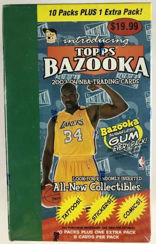 2003 - 04 2004 Topps Bazooka Basketball Packs Box Lebron Rc