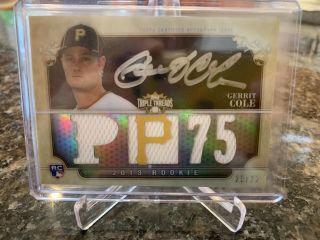Gerrit Cole 2013 Topps Triple Threads Silver Ink Auto Jersey Rc Rookie 25/25