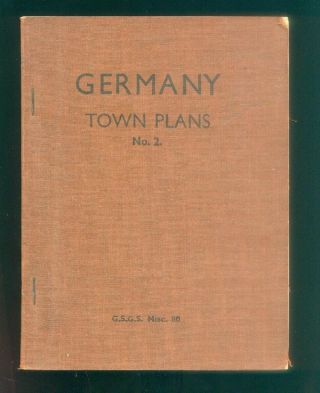 1944 Ww11 Rare British Military Map Cartography Book Germany Town Plans Maps