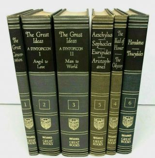 Vintage 1952 Britannica Great Books Of The Western World Volumes 1 - 6
