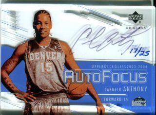 2003 - 04 Carmelo Anthony Upper Deck Ud Glass Rc Rookie Auto Focus Sp (17/25)