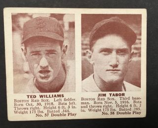 1941 Double Play Ted Williams 57 Boston Red Sox Hof’er Vg,  Card Goat
