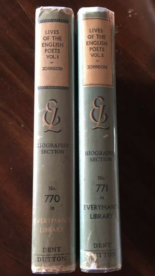 Samuel Johnson’s Lives Of English Poets 2 Vol.  Set With Dust Jackets