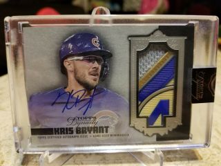 2019 Topps Dynasty Kris Bryant 3 Color Patch And Auto 