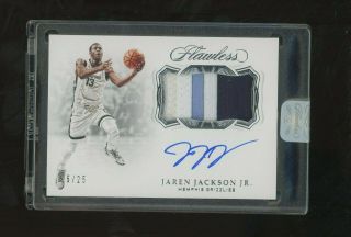 2018 - 19 Flawless Jaren Jackson Jr.  Grizzlies Rpa Rc 3 - Color Patch Auto 25/25