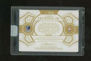 2018 - 19 Flawless Jaren Jackson Jr.  Grizzlies RPA RC 3 - Color Patch AUTO 25/25 2