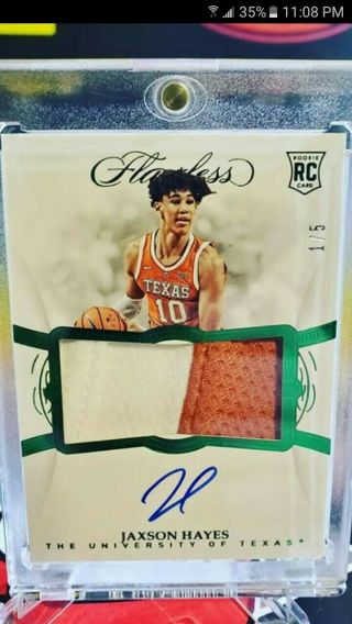 1/5 Jaxson Hayes 2019 - 20 Flawless Emerald Autograph Auto Patch Rookie Pelicans