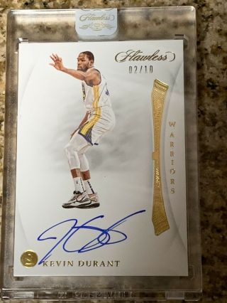 2018 - 19 Panini Flawless Kevin Durant Auto 02/10 Encased Warriors - On Card Auto