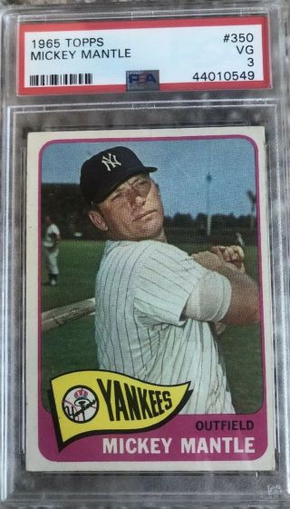 Mickey Mantle 1965 Topps Psa 3 Label/nicely Centered Mantles Rising