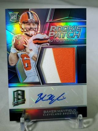 2018 Panini Spectra Baker Mayfield Rookie Patch Autographs Auto Rc Rpa 70/99