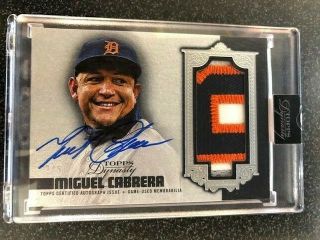 2018 Topps Dynasty Miguel Cabrera Game Patch Auto Autograph /5
