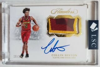 2018 - 19 Flawless Collin Sexton Rc Patch Gold Ssp /10 Cavaliers
