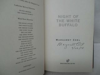 Night Of The White Buffalo By Margaret Coel (signed) 2014