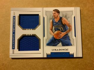 2018 - 19 National Treasures Luka Doncic Rookie Dual Jersey Rc 18/99