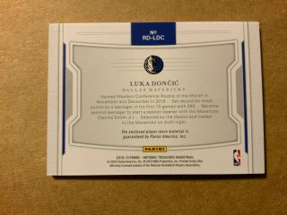 2018 - 19 National Treasures Luka Doncic Rookie Dual Jersey RC 18/99 2