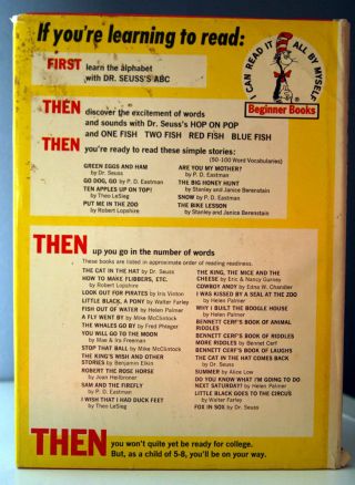 The Bike Lesson by Stan and Jan Berenstain 1964 HC/DJ 195/195 Beginner Books B36 3