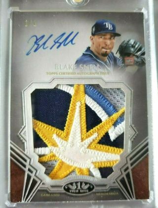 2019 Topps Tier One Prodigious Patch Autographs App - Bs Blake Snell Rays 1/1