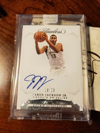 2018 - 19 Flawless Rookie Autographs Jaren Jackson Jr.  Rc Auto 16/25 Grizzlies