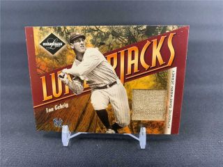 2003 Leaf Limited Baseball Lou Gehrig Lumberjacks Game Worn Jersey Relic 1/10