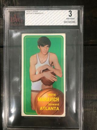 1970 - 71 Topps Rookie 123 Pete Maravich Bvg 3 Very Good,  Rc