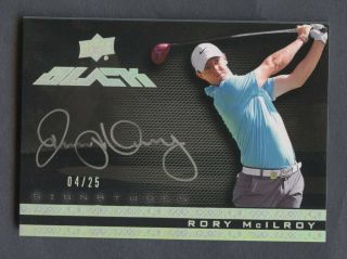 2013 Ud Black Signatures Golf Rory Mcilroy Rc Rookie On Card Auto /25
