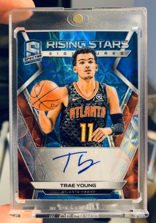 Trae Young Spectra Prizm Blue Auto /60 Rc Bgs Ready