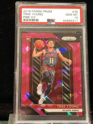 Psa 10 Trae Young 2018 Prizm Pink Ice Gem 78 Hawks Rookie Rc