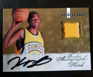 2007 Fleer Nba Hot Prospects Kevin Durant Rookie Auto Patch 48/399 Pristine