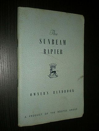 The Sunbeam Rapier Owner 