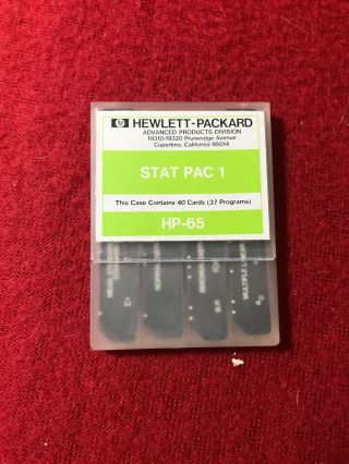 Hp - 65 Stat Pac1 Program Cards And Card Case Hewlett - Packard Calculator