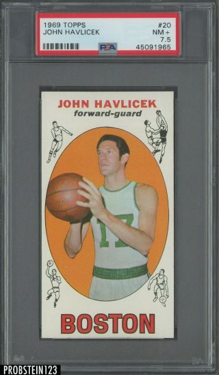 1969 Topps Basketball 20 John Havlicek Boston Celtics Hof Psa 7.  5 Nm,
